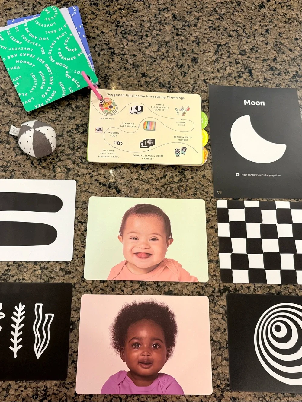 Lovevery THE LOOKER play kit components (0-12 weeks)
